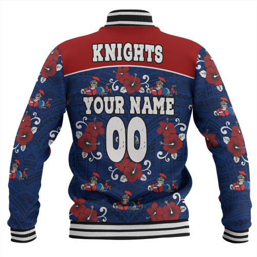 Newcastle Knights Custom Baseball Jacket - Knights With Maori Patterns Baseball Jacket Newcastle Knights Custom Baseball Jacket - Knights With Maori Patterns Baseball Jacket