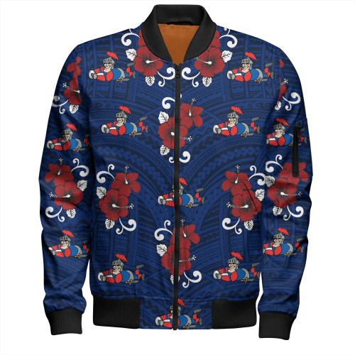 Newcastle Knights Custom Bomber Jacket - Knights With Maori Patterns Bomber Jacket