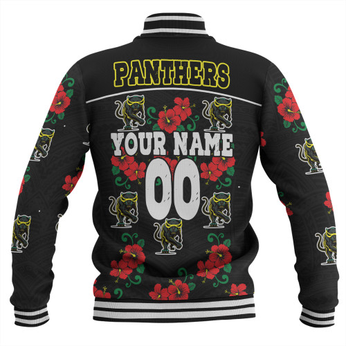 Penrith Panthers Custom Baseball Jacket - Penrith Panthers With Maori Patterns Baseball Jacket Penrith Panthers Custom Baseball Jacket - Penrith Panthers With Maori Patterns Baseball Jacket