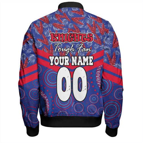 Newcastle Knights Sport Bomber Jacket - Tropical Patterns And Dot Painting Eat Sleep Rugby Repeat Newcastle Knights Sport Bomber Jacket - Tropical Patterns And Dot Painting Eat Sleep Rugby Repeat