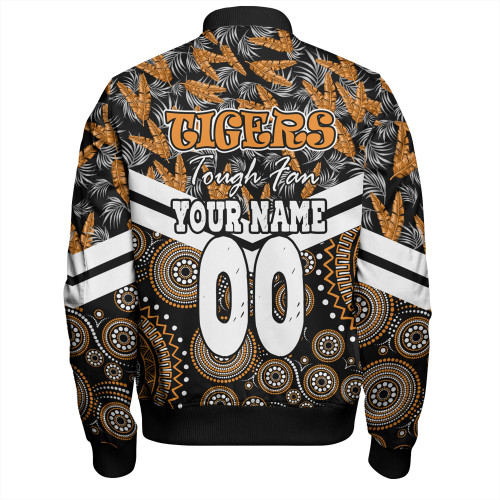 Wests Tigers Bomber Jacket - Tropical Patterns And Dot Painting Eat Sleep Rugby Repeat Wests Tigers Bomber Jacket - Tropical Patterns And Dot Painting Eat Sleep Rugby Repeat