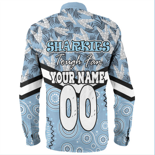 Cronulla-Sutherland Sharks Long Sleeve Shirt - Tropical Patterns And Dot Painting Eat Sleep Rugby Repeat Cronulla-Sutherland Sharks Long Sleeve Shirt - Tropical Patterns And Dot Painting Eat Sleep Rugby Repeat