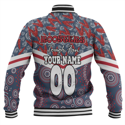 Sydney Roosters Baseball Jacket - Tropical Patterns And Dot Painting Eat Sleep Rugby Repeat Sydney Roosters Baseball Jacket - Tropical Patterns And Dot Painting Eat Sleep Rugby Repeat