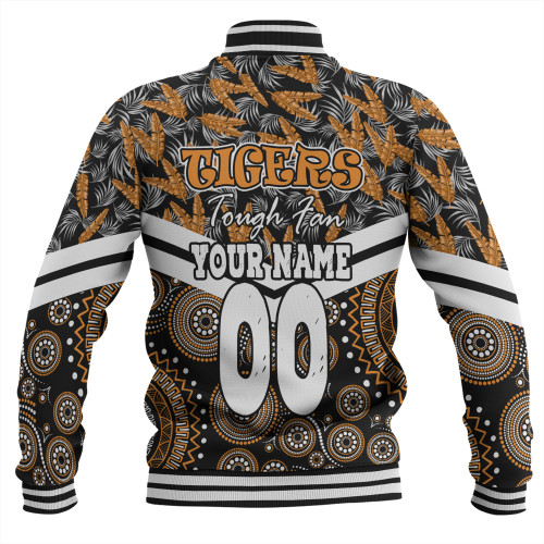 Wests Tigers Baseball Jacket - Tropical Patterns And Dot Painting Eat Sleep Rugby Repeat Wests Tigers Baseball Jacket - Tropical Patterns And Dot Painting Eat Sleep Rugby Repeat