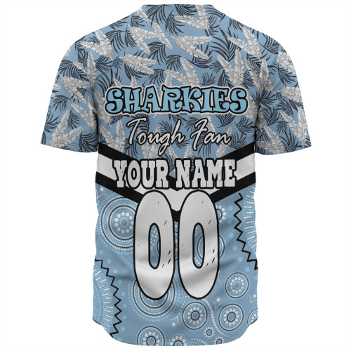 Cronulla-Sutherland Sharks Baseball Shirt - Tropical Patterns And Dot Painting Eat Sleep Rugby Repeat Cronulla-Sutherland Sharks Baseball Shirt - Tropical Patterns And Dot Painting Eat Sleep Rugby Repeat