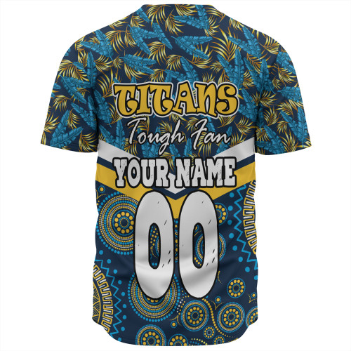 Gold Coast Titans Sport Baseball Shirt - Tropical Patterns And Dot Painting Eat Sleep Rugby Repeat Gold Coast Titans Sport Baseball Shirt - Tropical Patterns And Dot Painting Eat Sleep Rugby Repeat