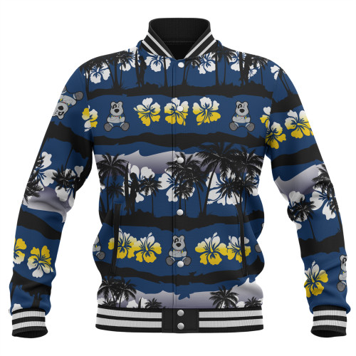 North Queensland Cowboys Bomber Jacket - Tropical Hibiscus and Coconut Trees