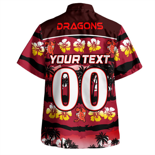 St. George Illawarra Dragons Hawaiian Shirt - Tropical Hibiscus and Coconut Trees St. George Illawarra Dragons Hawaiian Shirt - Tropical Hibiscus and Coconut Trees