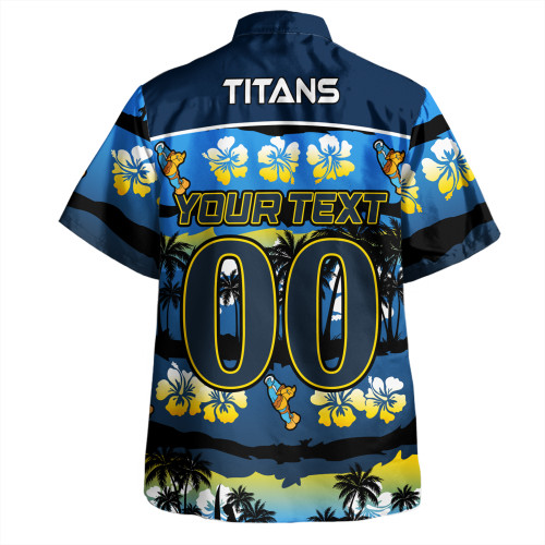 Gold Coast Titans Sport Hawaiian Shirt - Tropical Hibiscus and Coconut Trees Gold Coast Titans Sport Hawaiian Shirt - Tropical Hibiscus and Coconut Trees