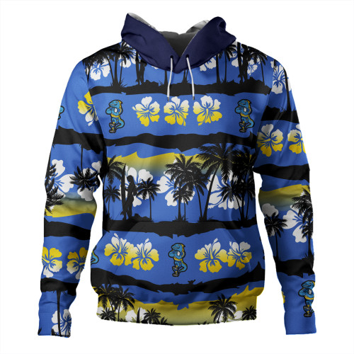 Parramatta Eels Sport Hoodie - Tropical Hibiscus and Coconut Trees