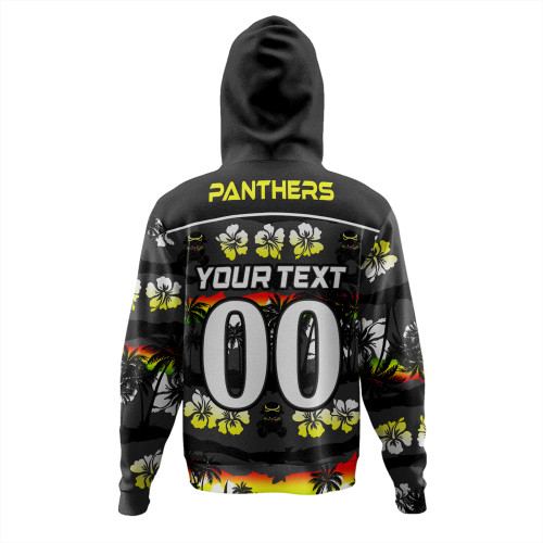 Penrith Panthers Hoodie - Tropical Hibiscus and Coconut Trees Penrith Panthers Hoodie - Tropical Hibiscus and Coconut Trees