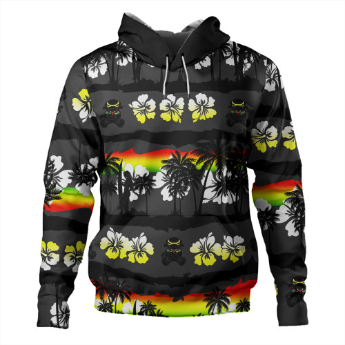 Penrith Panthers Hoodie - Tropical Hibiscus and Coconut Trees