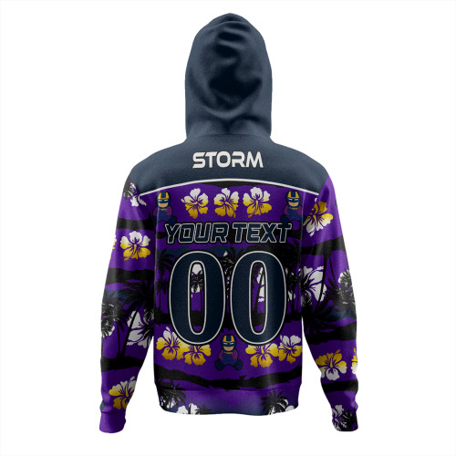 Melbourne Storm Hoodie - Tropical Hibiscus and Coconut Trees Melbourne Storm Hoodie - Tropical Hibiscus and Coconut Trees