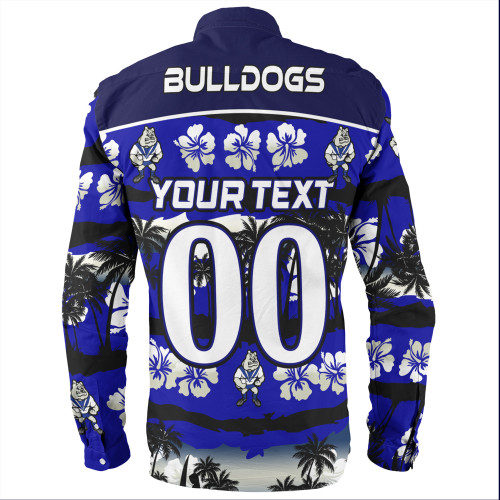 Canterbury-Bankstown Bulldogs Long Sleeve Shirt - Tropical Hibiscus and Coconut Trees Canterbury-Bankstown Bulldogs Long Sleeve Shirt - Tropical Hibiscus and Coconut Trees