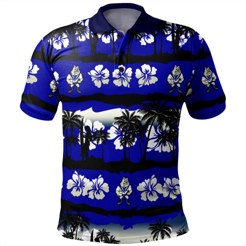 Canterbury-Bankstown Bulldogs Polo Shirt - Tropical Hibiscus and Coconut Trees