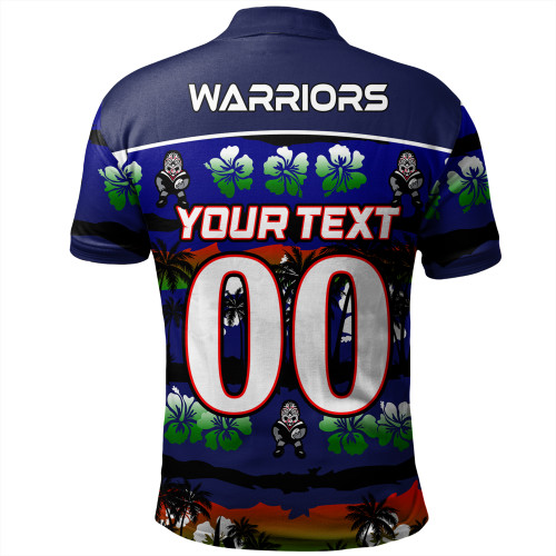 New Zealand Warriors Sport Polo Shirt - Tropical Hibiscus and Coconut Trees New Zealand Warriors Sport Polo Shirt - Tropical Hibiscus and Coconut Trees