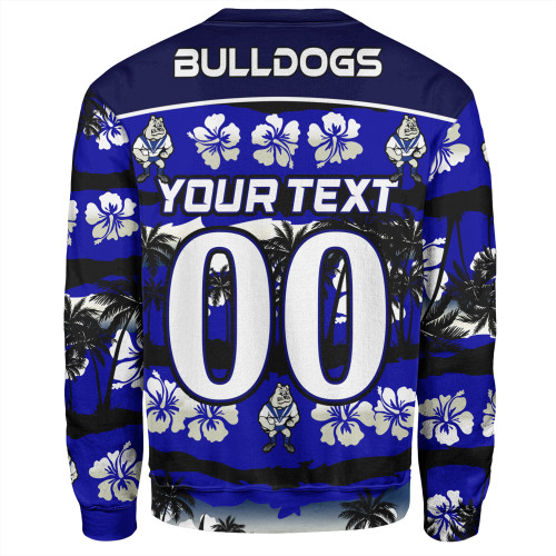Canterbury-Bankstown Bulldogs Sweatshirt - Tropical Hibiscus and Coconut Trees Canterbury-Bankstown Bulldogs Sweatshirt - Tropical Hibiscus and Coconut Trees