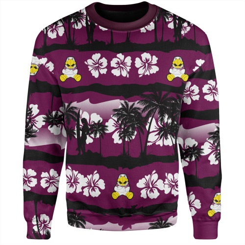 Manly Warringah Sea Eagles Sweatshirt - Tropical Hibiscus and Coconut Trees