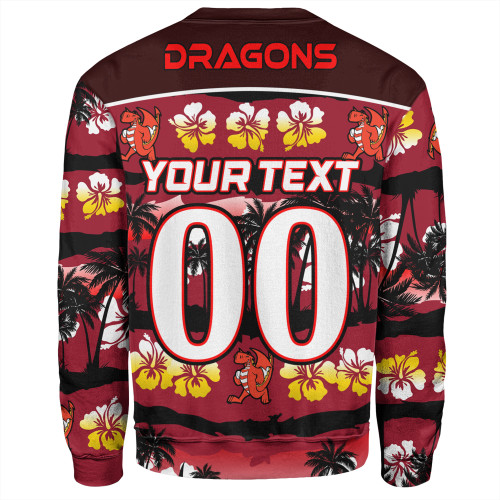St. George Illawarra Dragons Sweatshirt - Tropical Hibiscus and Coconut Trees St. George Illawarra Dragons Sweatshirt - Tropical Hibiscus and Coconut Trees
