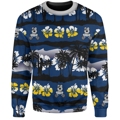 North Queensland Cowboys Sweatshirt - Tropical Hibiscus and Coconut Trees