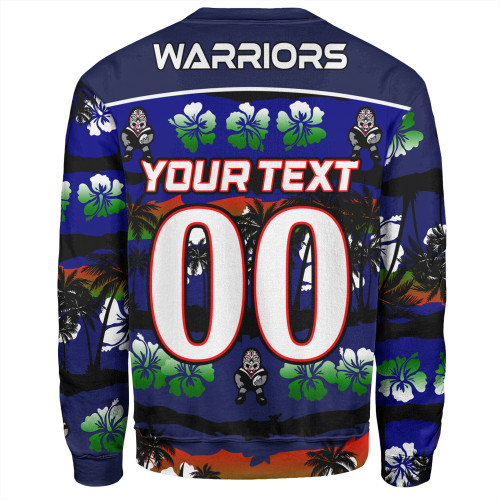 New Zealand Warriors Sport Sweatshirt - Tropical Hibiscus and Coconut Trees New Zealand Warriors Sport Sweatshirt - Tropical Hibiscus and Coconut Trees