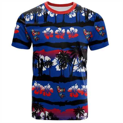 Newcastle Knights Sport T-Shirt - Tropical Hibiscus and Coconut Trees