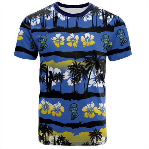 Parramatta Eels Sport T-Shirt - Tropical Hibiscus and Coconut Trees