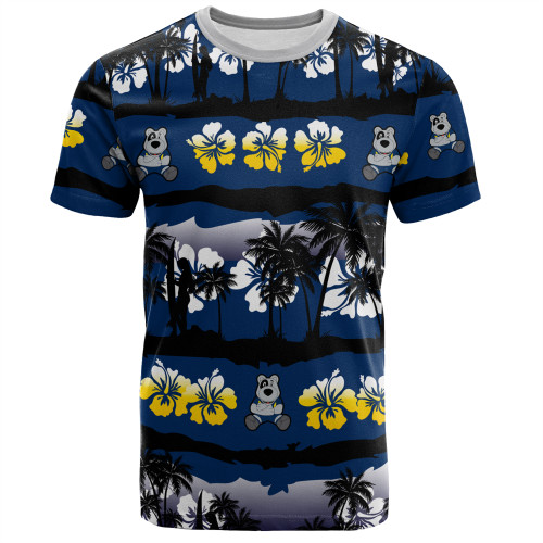 North Queensland Cowboys T-Shirt - Tropical Hibiscus and Coconut Trees