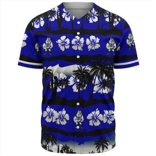 Canterbury-Bankstown Bulldogs Baseball Shirt - Tropical Hibiscus and Coconut Trees