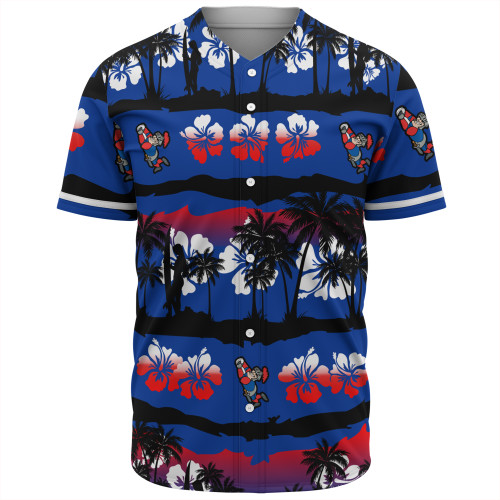 Newcastle Knights Sport Baseball Shirt - Tropical Hibiscus and Coconut Trees