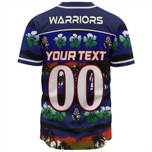 New Zealand Warriors Sport Baseball Shirt - Tropical Hibiscus and Coconut Trees New Zealand Warriors Sport Baseball Shirt - Tropical Hibiscus and Coconut Trees