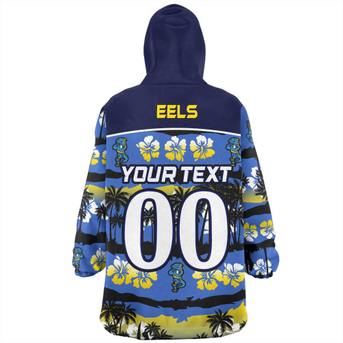 Parramatta Eels Sport Snug Hoodie - Tropical Hibiscus and Coconut Trees Parramatta Eels Sport Snug Hoodie - Tropical Hibiscus and Coconut Trees
