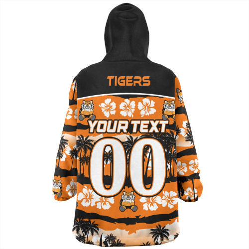 Wests Tigers Snug Hoodie - Tropical Hibiscus and Coconut Trees Wests Tigers Snug Hoodie - Tropical Hibiscus and Coconut Trees