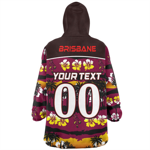 Brisbane Broncos Snug Hoodie - Tropical Hibiscus and Coconut Trees Brisbane Broncos Snug Hoodie - Tropical Hibiscus and Coconut Trees