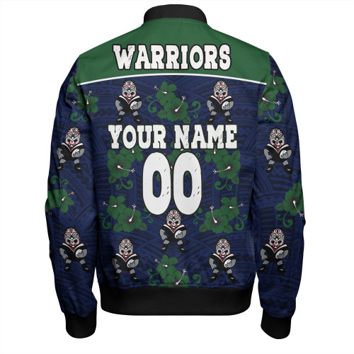 New Zealand Warriors Sport Bomber Jacket - With Maori Pattern New Zealand Warriors Sport Bomber Jacket - With Maori Pattern