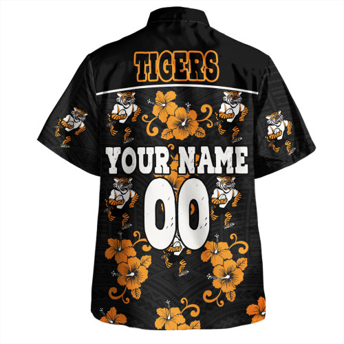 Wests Tigers Hawaiian Shirt - With Maori Pattern Wests Tigers Hawaiian Shirt - With Maori Pattern