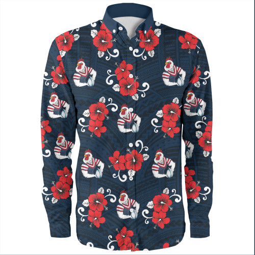 Sydney Roosters Long Sleeve Shirt - With Maori Pattern