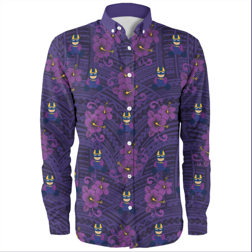 Melbourne Storm Long Sleeve Shirt - With Maori Pattern