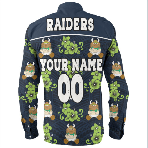 Canberra Raiders Long Sleeve Shirt - With Maori Pattern Canberra Raiders Long Sleeve Shirt - With Maori Pattern