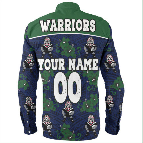 New Zealand Warriors Sport Long Sleeve Shirt - With Maori Pattern New Zealand Warriors Sport Long Sleeve Shirt - With Maori Pattern