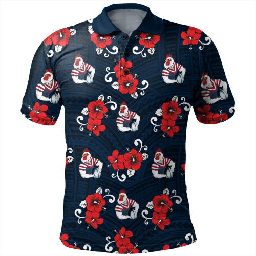 Sydney Roosters Polo Shirt - With Maori Pattern
