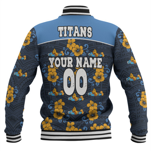 Gold Coast Titans Sport Baseball Jacket - With Maori Pattern Gold Coast Titans Sport Baseball Jacket - With Maori Pattern