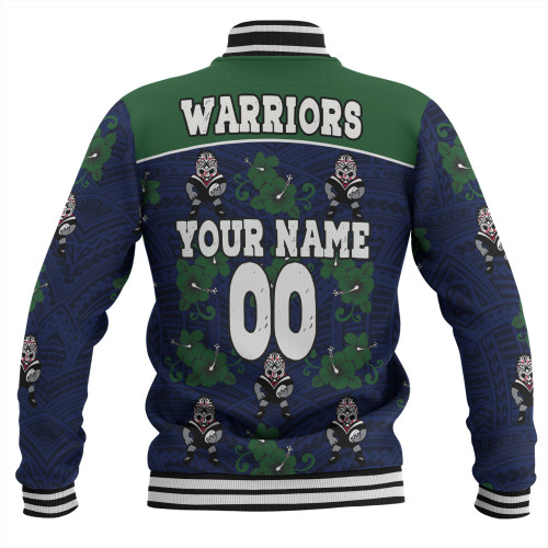 New Zealand Warriors Sport Baseball Jacket - With Maori Pattern New Zealand Warriors Sport Baseball Jacket - With Maori Pattern