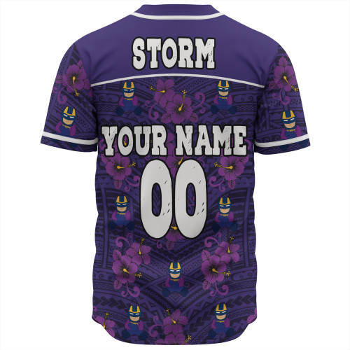 Melbourne Storm Baseball Shirt - With Maori Pattern