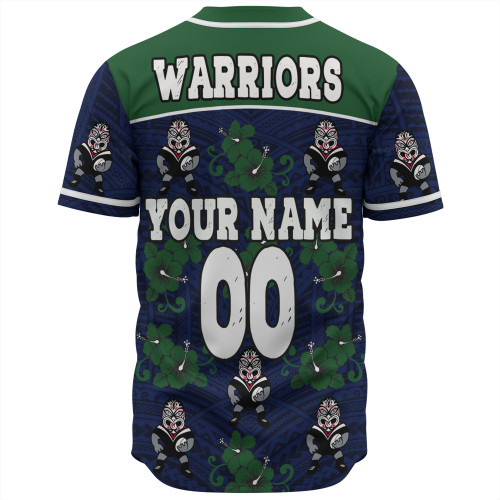 New Zealand Warriors Sport Baseball Shirt - With Maori Pattern New Zealand Warriors Sport Baseball Shirt - With Maori Pattern