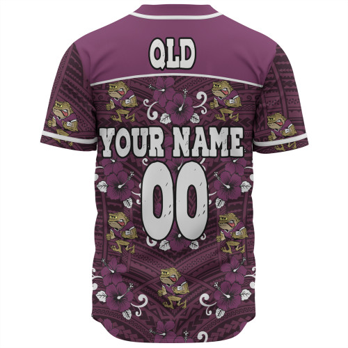 Cane Toads Custom Baseball Shirt - QLD With Maori Patterns Baseball Shirt