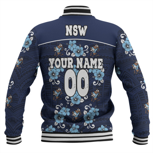 Cockroach Custom Baseball Jacket - NSW With Maori Patterns Baseball Jacket Cockroach Custom Baseball Jacket - NSW With Maori Patterns Baseball Jacket