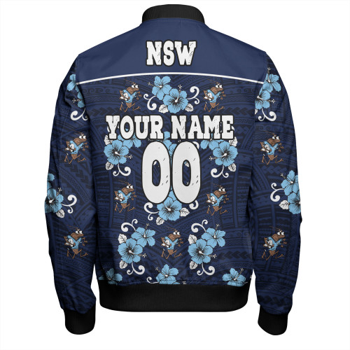 Cockroach Custom Bomber Jacket - NSW With Maori Patterns Bomber Jacket Cockroach Custom Bomber Jacket - NSW With Maori Patterns Bomber Jacket