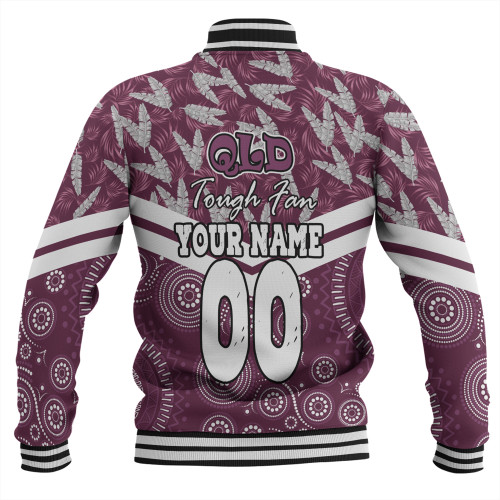 Cane Toads Sport Baseball Jacket - Tropical Patterns And Dot Painting Eat Sleep Rugby Repeat