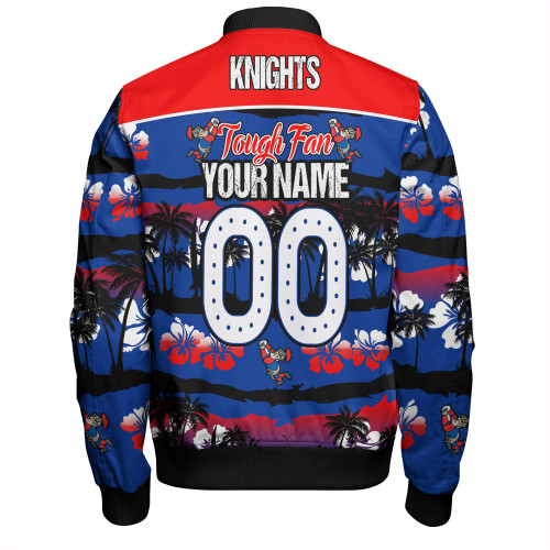 Newcastle Knights Sport Bomber Jacket - Eat Sleep Repeat With Tropical Patterns Newcastle Knights Sport Bomber Jacket - Eat Sleep Repeat With Tropical Patterns